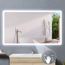 Acezanble - Led Wandspiegel Induktion Badspiegel Badezimmerspiegel Beleuchtung Nur Kaltwei Einstellbare Helligkeit 120x70cm