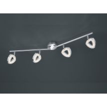 Led Deckenstrahler Tours 4-flammig Silber Chrom, Breite 80cm