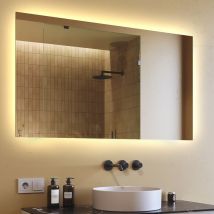 Artforma - Espejo de baño led (120x70) Espejo con iluminación led (LED058) Blanco cálido 2700K