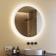Bathroom Mirror with led Light 80cm, Touch Switch, Demister dual led