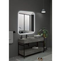 Mice Collection - Specchi con luce led per bagno con bordi arrotondati, retroilluminati con luce fredda - specchio con luce trucco - misura 120x80CM