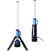 Led Lichtsäule Strahlersäule Arbeitsstrahler Alu Akku Schwarz Hybrid h 100 cm