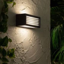 Aplique de Pared Exterior Metal Verina Negro