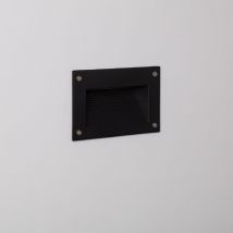 Ledkia - Baliza Exterior led 3W Empotrable Pared Negro Mystic 3000K Blanco Cálido
