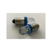 Coppia 2 Lampadine Led E10 Vite Miniatura Con 1 Led Colore Blu Blue 6v 12v 0,2w