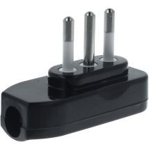 Spina Elettrica Piatta Salvaspazio Laterale 2P+T 10A 250V Nero XSL1028AN