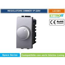 Modulo interruttore dimmer 1P 230V 100W-1000W silver compatibile bticino serie living Ettroit