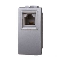 Ettroit - Modulo presa telefonica RJ11, serie Space, grigio, compatibile con serie BTicino Living LG2354