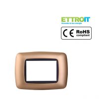 Placca Plastica Bombata Serie Space 3P Colore Oro Compatibile Con Bticino Living Light