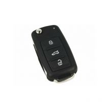 Iperchiavi - Guscio Chiave Telecomando 3 Tasti Con Lama HU66 Batteria Su Circuito Senza Transponder Per vw Polo Golf Passat Touran Seat