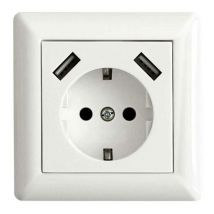 Ledmaxx - 106648 simple Prise de courant encastrable avec usb, sécurité enfants blanc C080931