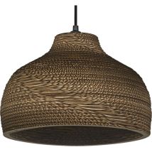 Decor Cardboard Hat marrone in cartone ondulato, leggera, E27, diametro 360 mm, paralume in materiale riciclato, sostenibile grazie alla sorgente