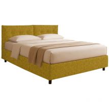DMORA Halbbreites Bett Leeds – Abnehmbarer Bezug – Gelb – 90 x 200 cm – 100% Polyester – Schaumstofffüllung