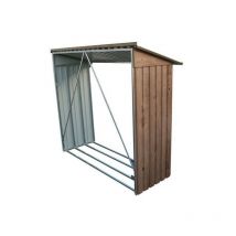 Duramax - leñero para casetas metalicas marron imitacion madera