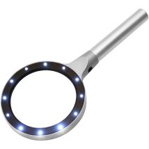 Cesieclefou - Loupe Éclairantes Loupe Grossissante 5X 10X Grande Loupe avec 2 Niveau 12 led Alliage d'aluminium Coquille Loupes de Lecture Loupe à