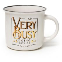 Cup Puccino, Tazza in Porcellana New Bone China, Tema Very Busy, Take a Break Collection, Capacità 350 ml, Lavabile in Lavastoviglie, Utilizzabile in