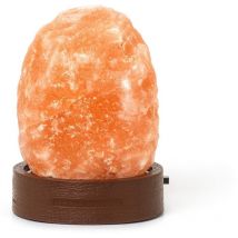 Lampada di Sale dell'Himalaya, Mini, ø 7 cm, 300/400 g, Cromoterapia, Forma Naturale, Effetto Luminoso, Batterie non incluse, Handmade - Legami