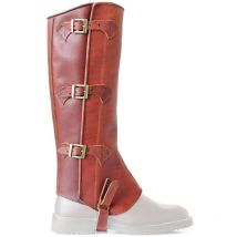 XL, Marron: Leggings d'équitation Maremmano en cuir rigide avec fermeture tearjaw et boucles