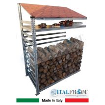 Italfrom - Legnaia Modulare italfrom in Acciaio Zincato Autoportante - con Ripiano - Modulo Continuativo - cm L90xP80xH250 Tetto Verde