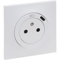 Prise de courant Neptune avec chargeur Type-C - blanc - Legrand