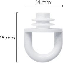 Karniesen Feststeller - verhindern das Vorhänge aus der Schiene rutschen, Kunststoff weiß - Leha