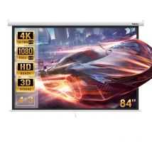Todeco - Leinwand, Hängeleinwand 84' Zoll 128 x 170 cm, Format 4:3, Heimkino mit 4K Full hd 3D, manuelle Rolloleinwand für Heimkino und Präsentation