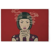 Leinwandbild Asiatisch M1-no.50998 - Kunstdruck Auf Leinwand In Rot Beige - Wandbild 75 X 50 Cm