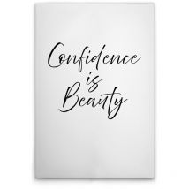 Leinwandbild "confidence Is Beauty" Weiß Schwarz M1-no.51942 - Kunstdruck Auf Leinwand In Weiß Schwarz - Wandbild 30 X 45 Cm