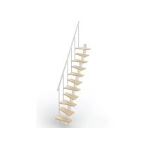 Matisère - Sambatreppe aus Buchenholz 10 stufenanzahl - Zu erreichend Höhe 2.20 à 2.60m - Breite 60cm - Holz und weiß - SMALL60/I-SBNAT-10