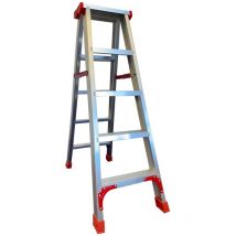 Higher - Leiter - Haushaltsleiter - Stehleiter - beidseitig - 2x 5 Stufen