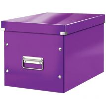 Leitz - Click & Store wow Scatola Archivio Cubo Grande, per Mantenere la Casa e l'Ufficio in Ordine, Viola, 61080062