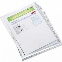 Hüllenregister din A4 0,13mm oben offen Polypropylen farblos genarbt 10 Registerblätter