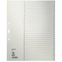 Leitz 1231 Répertoire DIN A4, extra-large 1-31 Papier satiné gris 31 onglets 12310085
