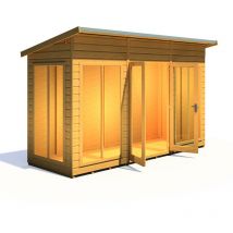 Lela 12 x 4 Summerhouse Lockable Double Doors - Shire