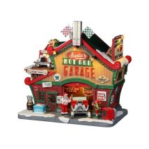 Lemax - Santa'S Hot Rod Garage avec Adaptateur 4,5 v Réf. 25863