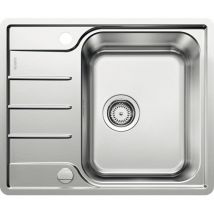Blanco - Einbauspüle 2D Lemis 45 s-if Mini - Spüle mit Abtropffläche - Waschbecken reversibel, Edelstahl gebürstet