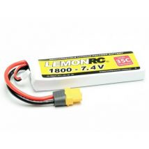 Lemonrc - Batteria ricaricabile LiPo 7.4 v 1800 mAh Numero di celle: 2 35 c Softcase XT60