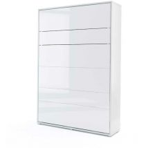 Lenart bed concept lit pliant led cm 151x46-228x217h Blanc brillant