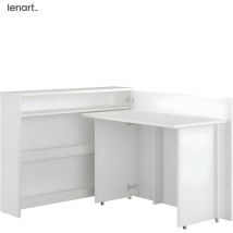 Lenart Bureau extensible avec rangement 115cm OFFICE CONSUS CW01P blanc brillant droit