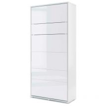 Bim Furniture - Lenart Lit bed concept mural vertical cm101x46-228x217H Blanc brillant