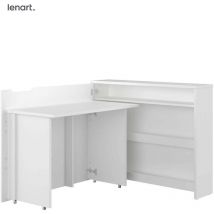 Bim Furniture - Lenart Work Concept CW-01L escritorio extensible con estantes - izquierda - tablero de 100 cm en blanco brillante