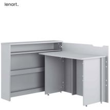Bim Furniture - Lenart Work Concept CW-01P ausziehbarer schreibtisch mit regalen - rechts - 100 cm tischplatte in matt grau