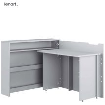 Bim Furniture - Lenart Work Concept CW-01P bureau extensible avec étagères - côté droit - plateau 100 cm gris mat