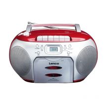 Lenco - lenco boombox scd-420 red portable stereo fm radio with