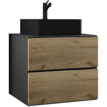 Ebuy24 - LendasBL ensemble de meubles de salle de bains 2 parties anthracite, chêne décor