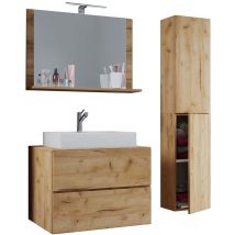 Ebuy24 - LendasL Ensemble de meubles de salle de bain 60 cm, miroir, finition chêne miel.