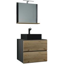 Ebuy24 - LendasMBL ensemble de meubles de salle de bains 3 parties anthracite, chêne décor