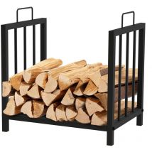 Kekai - Handle Holzregal Für Innenbereich 43x33x45 Cm Verzinkter Stahlrahmen Mit Griffen Und Bodenstütze, Farbe Schwarz
