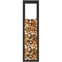 Portalegna da Interni Kekai Rack ii 40x25x150 cm con Struttura in Acciaio Zincato, Color Nero