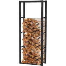 Kekai - Rack iv Holzregal für den Innenbereich 60x25x150 cm Holzlager mit verzinktem Stahlrahmen, Farbe Schwarz